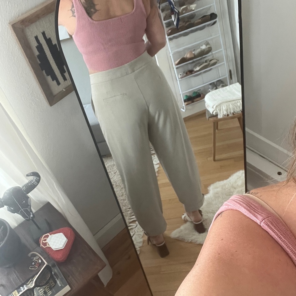 Zara Gray Pleated Trousers - Picture 3 of 5